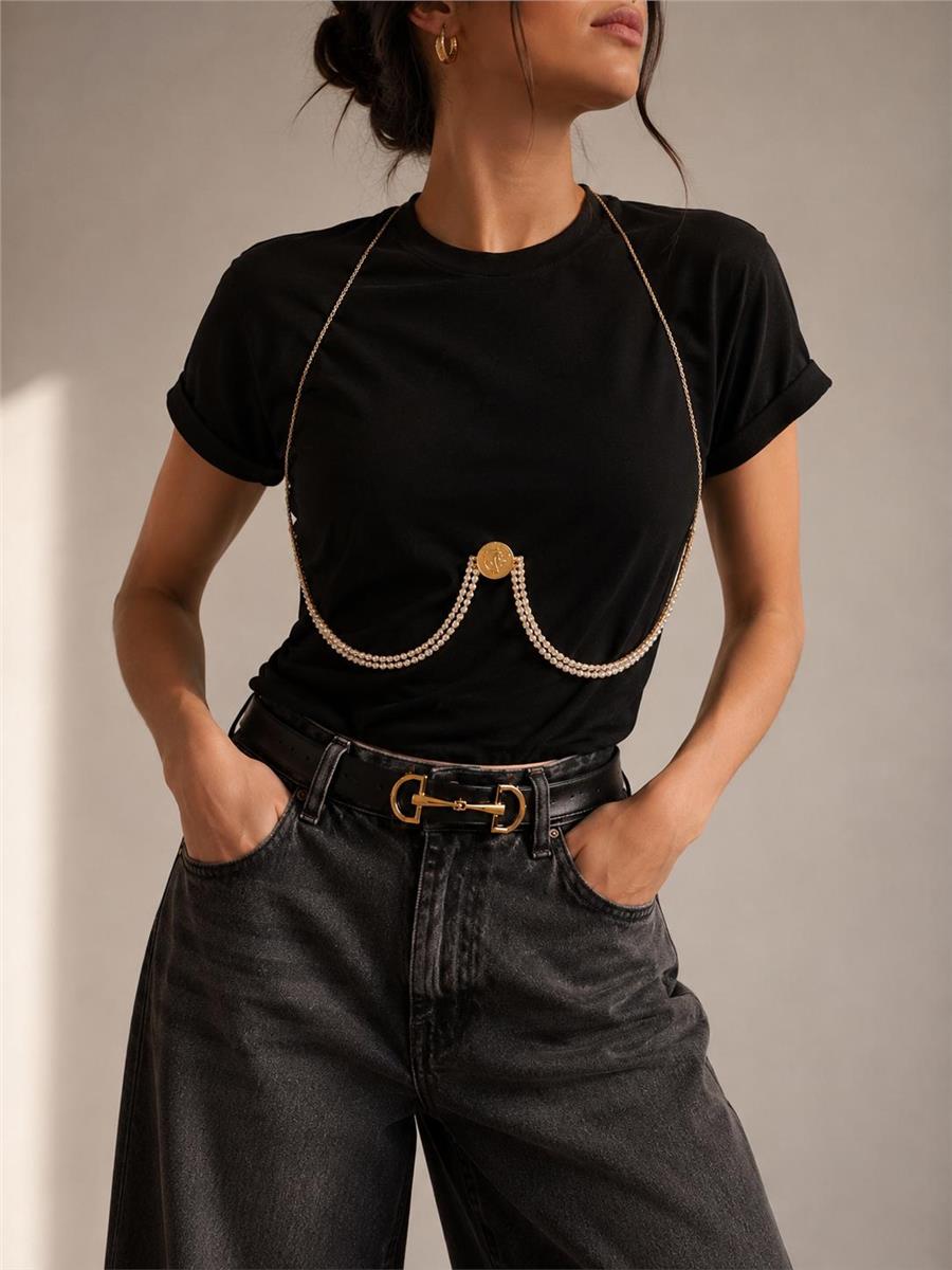Elizabeth Gold Body Chain Göğüs Takısı